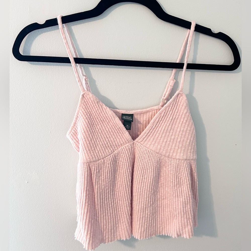 wild fable Light Pink Ribbed V-Neck Cami Top Size XS